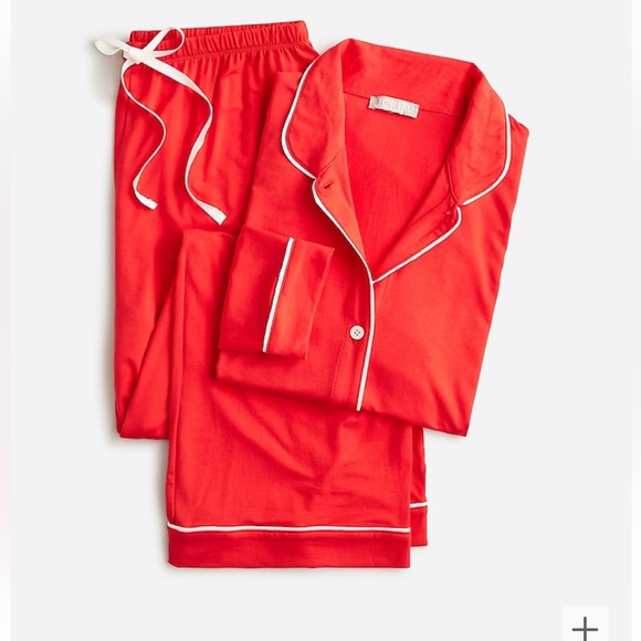 J. Crew Other - **NWT** J. Crew - Eco dreamiest long-sleeve pajama set - XL RED
